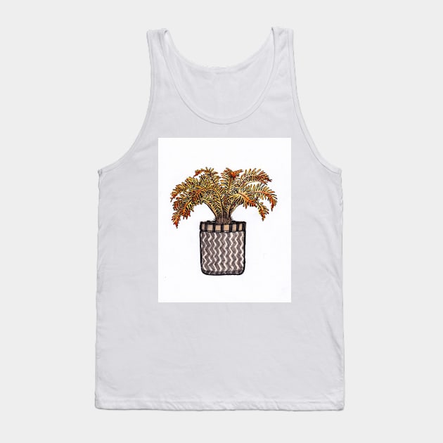 Houseplant Palm in Basket illustration Tank Top by sadnettles